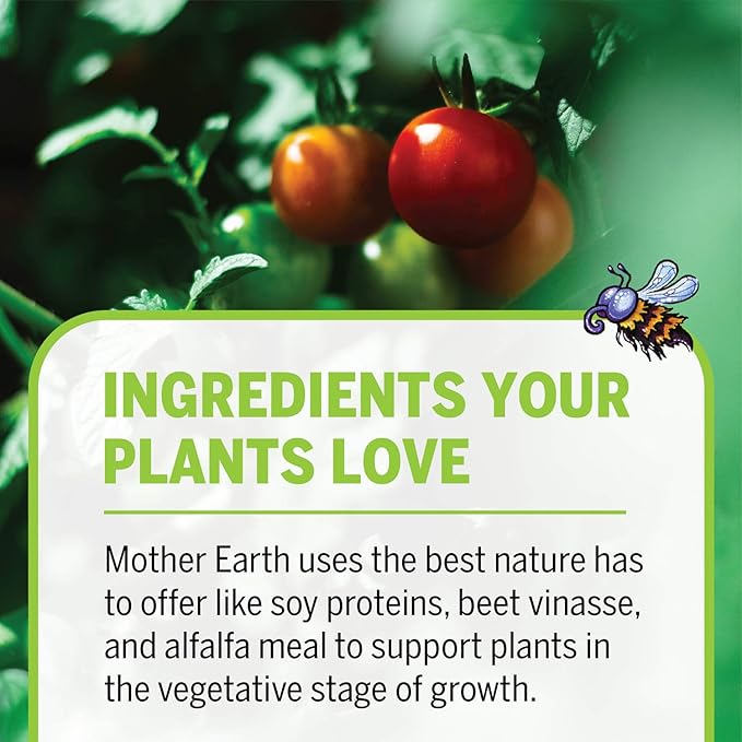 Mother Earth LiquiCraft Grow 4-3-3 Liquid Plant Fertilizer For Vegetative Plants Flowers And Tomatoes Gallon