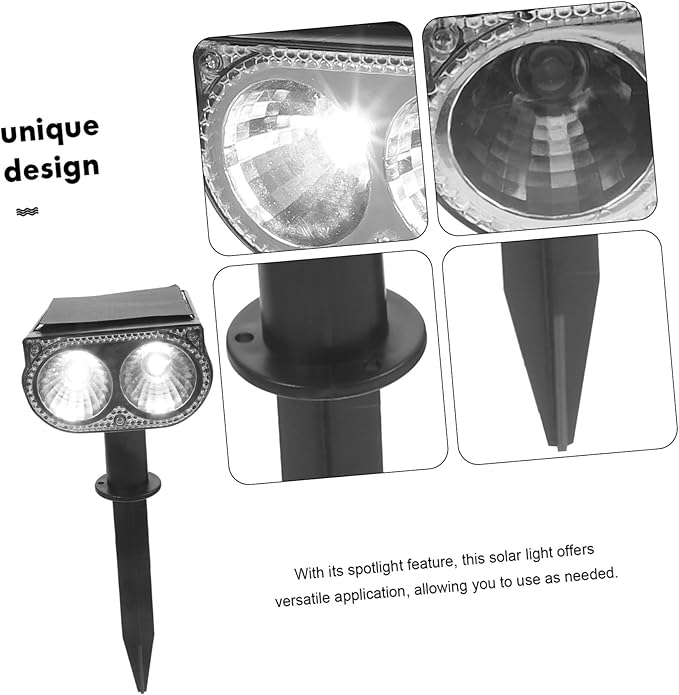 Tofficu 2pcs Outdoor Solar Lights Decorative Solar Spotlights Led Powered Patio Walkway Landscape Spotlight