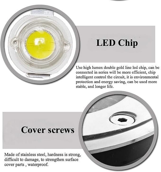 Ground Landscape Lights - LED Outdoor Spotlight Floodlight - IP67 Waterproof Recessed Lamp Lighting for Garden Yard Construction CE ROHS FCC Certificate(Warm White48w(12v))