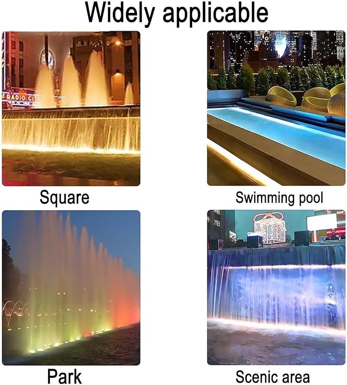 Rectangle Landscape Lights - 24V Low Voltage LED Underwater Pool Spotlight IP68 Waterproof RGB Fountain Lamp for Parties