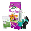 Espoma FT4 Organic Flower-Tone 3-4-5 4 lb. Bag for Flowers Annuals Perennials with My Garden Pool PH Soil Test Strips 20 ct and Gardening Claw Gloves and Garden-IQ Smart Gardening AI Assistant!