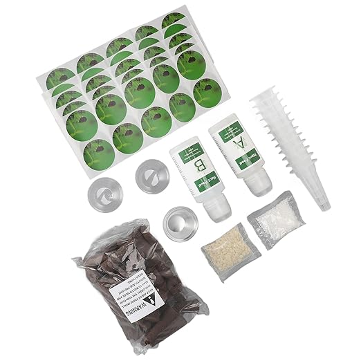 100ML Hydroponic Plant Food Hydroponics Nutrients Set with Grow Sponges A B Plant Food 50 Stickers Kit Hydroponic Plant Food