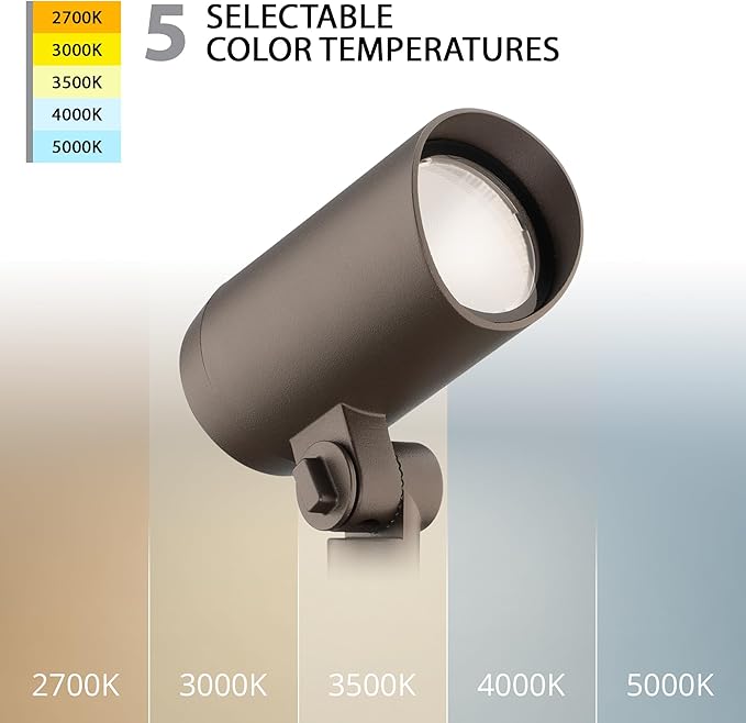 WAC Limited Landscape Lighting 12V Accent and Spot Light 30 Degree Narrow Beam Angle with 5-CCT Selectable in Bronze