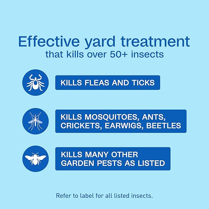 ADAMS Plus Yard Spray Kills Fleas Ticks Mosquitoes Ants and Many Other Listed Nuisance Pests in Outdoor Areas Treats Up to 5000 Square Feet Easy to Use Hose-End Spray 32 Fluid Ounces