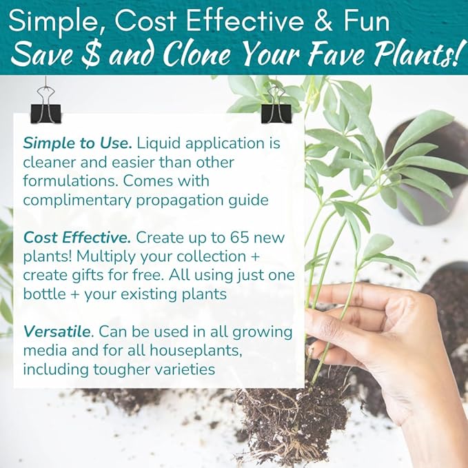 Houseplant Prop Drops - Propagation Promoter &amp Root Growth Hormone | Root Stimulator for Cuttings | Supports Stronger Healthier Plants | Easy-to-Use Liquid Formula for Water &amp Soil Propagatio