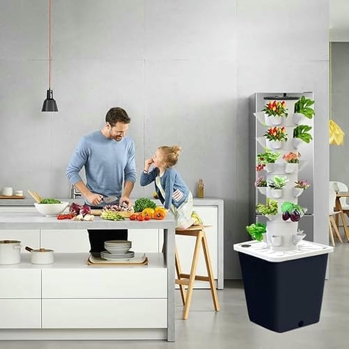 Vertical Hydroponics Garden Kit - Smart Multi-Layer Planter for 15-30 Plants Soilless Growing System for Home &amp Indoor Gardening-