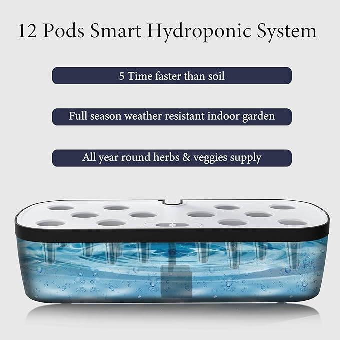 Hydroponic Planting System Led Grow Light Automatic Timer Adjustable Light Pole Indoor Herb Garden