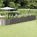 Raised Garden Bed Elevated Planter Box Gray Powder-Coated Steel 244.1x31.5x26.8 for Outdoor Vegetable and Flower Garden Sturdy Durable Easy to Assemble