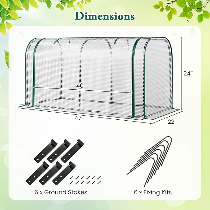 Raised Garden Bed with Greenhouse Waterproof Sun-Protective Green House with Roll-Up Door &amp Electroplated Metal Frame Pine Wood Elevated Planter Box with Drainage Holes(White+Natural)