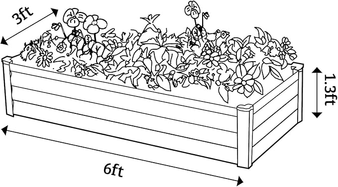 ABSCO Premium Galvanized DIY 6' x 3' Rectangle Garden Bed DIY with Easy Assembly and Superior Drainage Woodland Gray Galvanized Steel Metal Planter Garden Planter Box with 16 Walls for All Plants