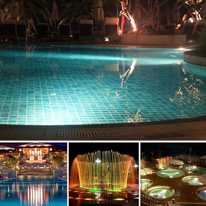 LED Underwater Fountain Light - IP68 Waterproof Stainless Steel 12/24V Color Landscape Spotlight for Parks and Pools