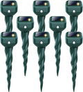 Mole Repellent Solar Powered 8 Pack Snake &amp Skunk Repellent for Yard IP 65 Waterproof Ultrasonic Deterrent Stakes Get Rid for Rabbit Gopher Vole Chipmunk Deer Groundhog for Lawns Garden