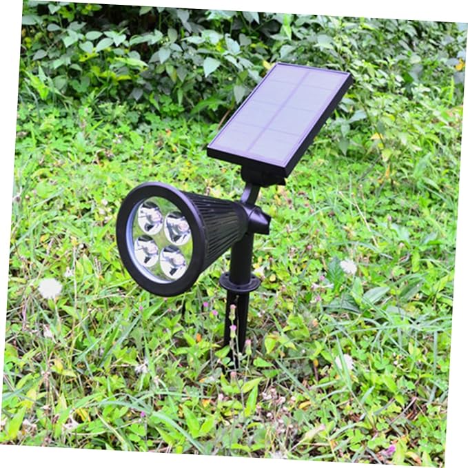 NUOBESTY 2 Pcs Solar Spotlights Waterproof RGB LED Landscape Lamp for Outdoor Lawn Garden Lights Ground Connector Design 4 LED Lighting for Patio and Pathway