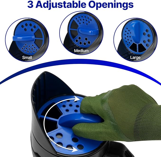 3-Adjustable-Setting Handheld Spreader Multi-Use Lawn Spreaders for Fertilizer Grass Seed Salt and Ice Melt Portable Spreader for Yard and Garden Snow Removal - Up to 80 Oz