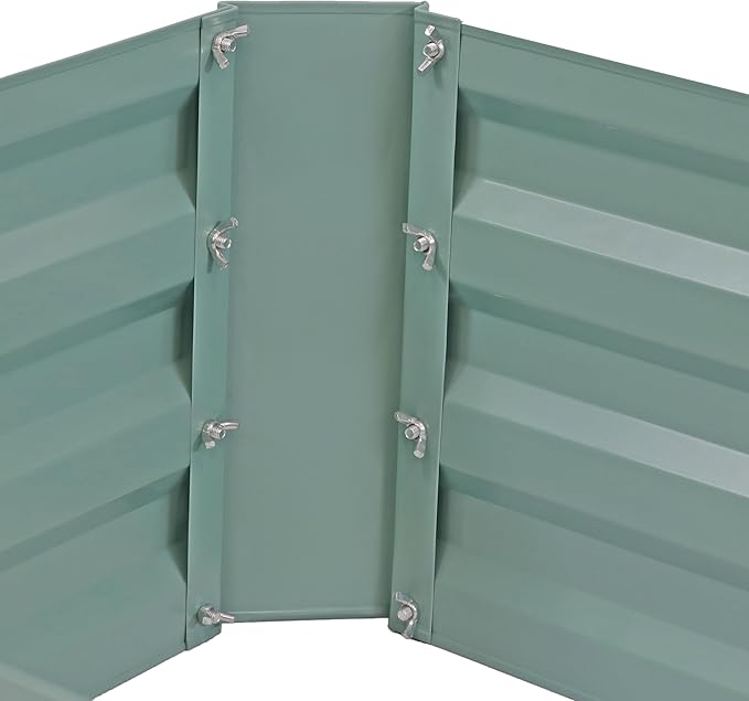 Sunnydaze Galvanized Steel Rectangular Raised Garden Bed - for Flowers Plants and Vegetables - Green - 4 x 8 ft