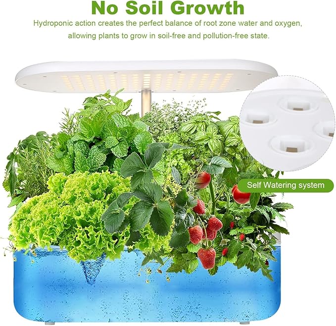 Hydroponic Equipment LED Full Spectrum Phyto Lamp Height Adjustable Hydroponics Growing System Two Grow Modes Hydroponic Growth Light for Greenhouse Indoor Garden