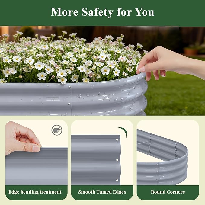 2 Pack 6x3x1ft Raised Garden Bed 12 Tall Galvanized Metal Raised Beds for Gardening Rust Resistant Elevated Garden Bed Planters Box Kit for Outdoor Plants Vegetables Flowers Herbs Tomatoes Grey