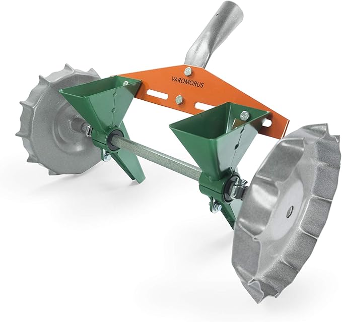 VAROMORUS Metal Precision Manual Seeder for Vegetables Greens Onion Radish Beets (2-Row)