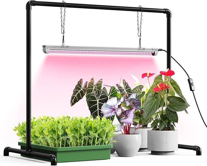 Bstrip Grow Light Stand 2ft 24W Grow Light for Indoor Growing Full Spectrum LED Plant Light for Seed Starting Height Adjustable Large 29.5 L x 18.3 W x 26.0 H