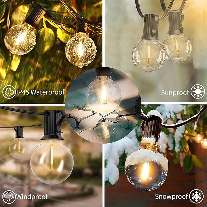 Svater Landscape Lighting Outdoor 8 Pack Low Voltage Spotlights with Transformer + String Lights LED 60 FT