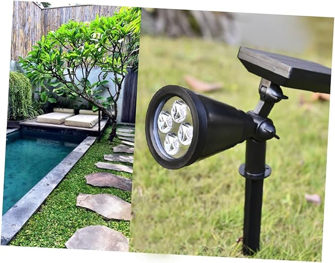 DOITOOL 2pcs Solar Ground Lights LEDs Outdoor Spotlights with Solar Panel Easy Installation for Garden Pathway Lawn and Lighting