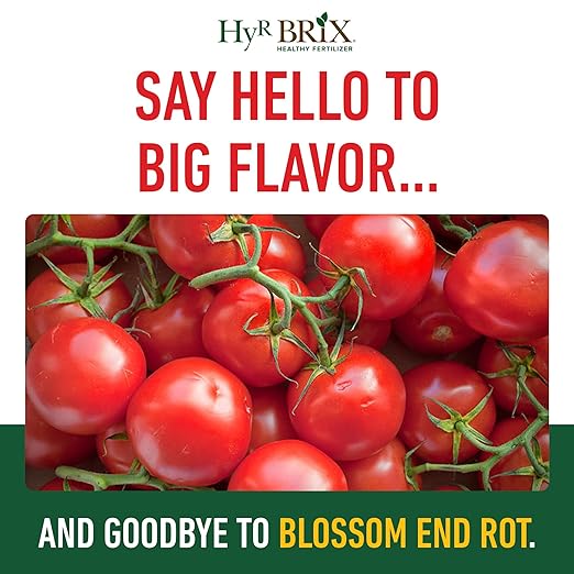 HyR BRIX Slow-Release 5-8-10 Tomato Fertilizer 20lb Bucket - Garden Food with Calcium &amp Essential Micronutrients – Supports Fruit Development Helps Prevent Blossom End Rot