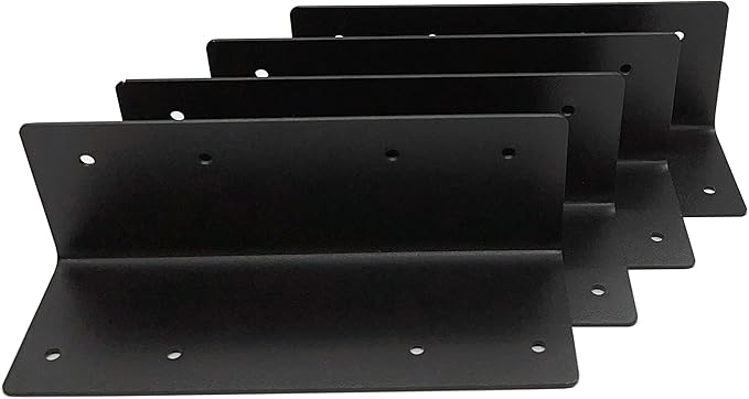 Hi Flame Garden Raised Bed Corner Brackets with Screws for Furniture Flower Vegetable Planter (9 Black Set of 4)