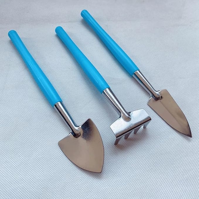 Succulent Tools Mini Garden Tools SetTransplanting Tools Miniature Succulent Hand Tools Set Gardening Gifts for Women Men (Color : Blue)