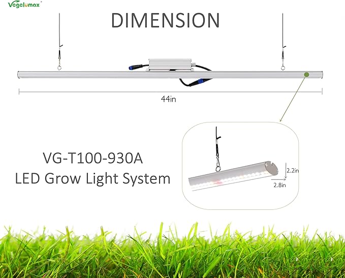 Vegelumax100Watt LED Grow Light Lamp for Indoor Plant Vege Flower Herb GrowthFull Spectrum CRI 90+ High Output White Light CCT 3200KIsolated Dimming Driver with On/Off Switch4Feet