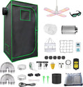 Grow Tent Kit Complete 48 x 48 x 80 High Reflective Mylar Indoor Grow Tent Hydroponics Indoor Plant Growing Tent with Carbon Filter Full Spectrum Grow Light Ventilaion Fan Growing System (4 x 4)