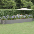 Steel Planter Garden Boxes Outdoor Garden Raised Bed Powder-Coated Steel Metal Raised Bed for Gardening Vegetables Fruits and Flowers 229.9x55.1x26.8