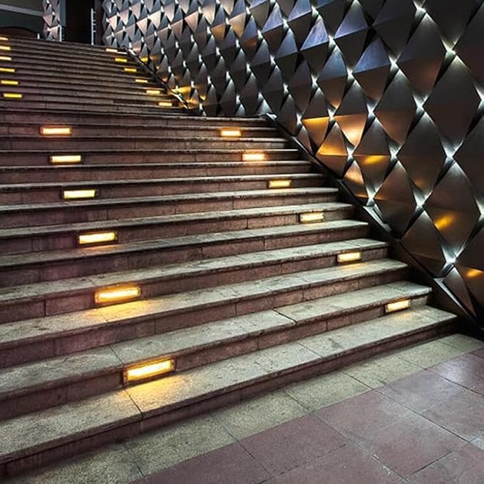 LED Landscape Lights - LED Ground Spotlights 110-240V Rectangle Outdoor Recessed Floor Lamp IP67 Waterproof Underground Light LED Decorative Lighting Buried Light(White Light9W)