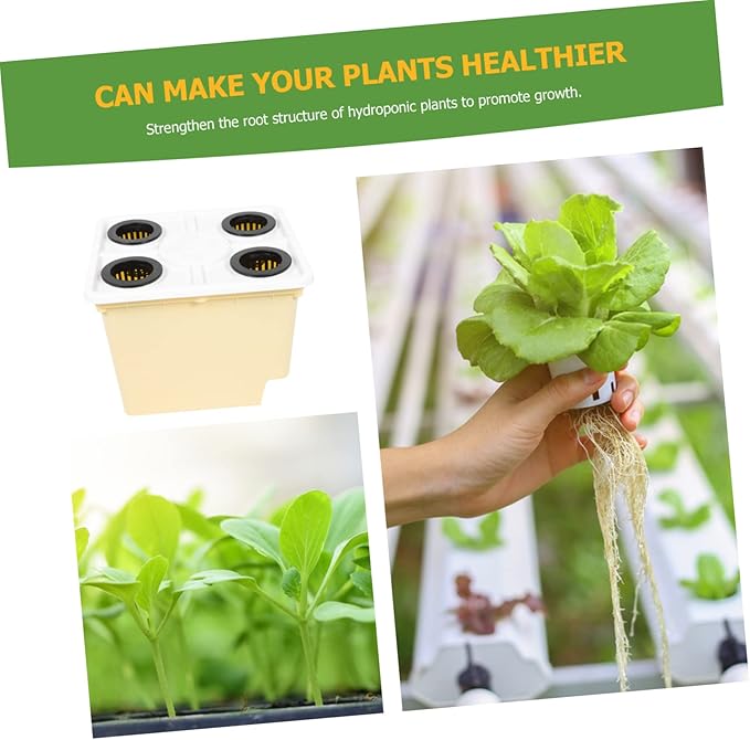 Totority 4holes Hydroponics System Soilless Cultivation Barrel for Vegetables Fruits and Flowers Plastic Planting Basket for Greenhouse Use