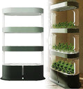 Hydroponic Growing Tower System - 4-Layer Indoor Vertical Garden Kit with Remote Control/LED Grow Light/Smart Water Cycle for Larger Capacity Plant Herb Vegetable Germination