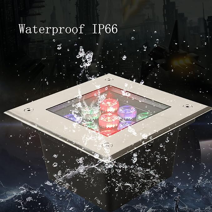 Square LED Spotlight - 12V Waterproof Outdoor Recessed Inground Landscape Lights