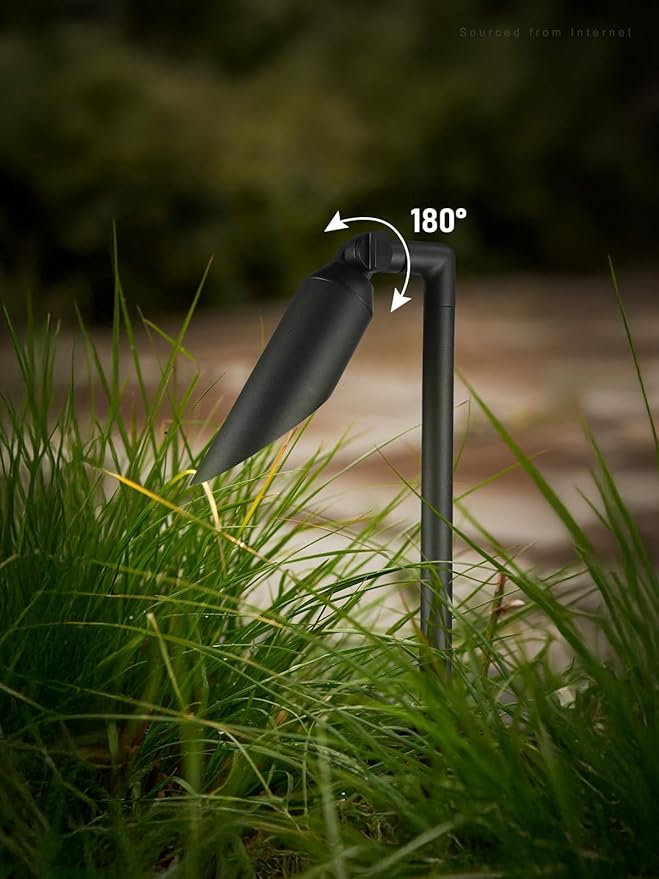 LEONLITE 24 Inch Low Voltage Landscape Spotlight 12V LED Outdoor Landscape Lighting with 7W 3000K MR16 Bulbs Max 50W GU5.3 Base Die-Cast Aluminum Uplighting for Garden Tree Yard Black Pack of 4