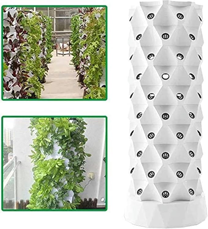 Vertical Hydroponic Grow Tower 6/8/10-tier Hydroponic Tower Hydroponic Grow Kit for Fruits and Vegetables (10 Layers)