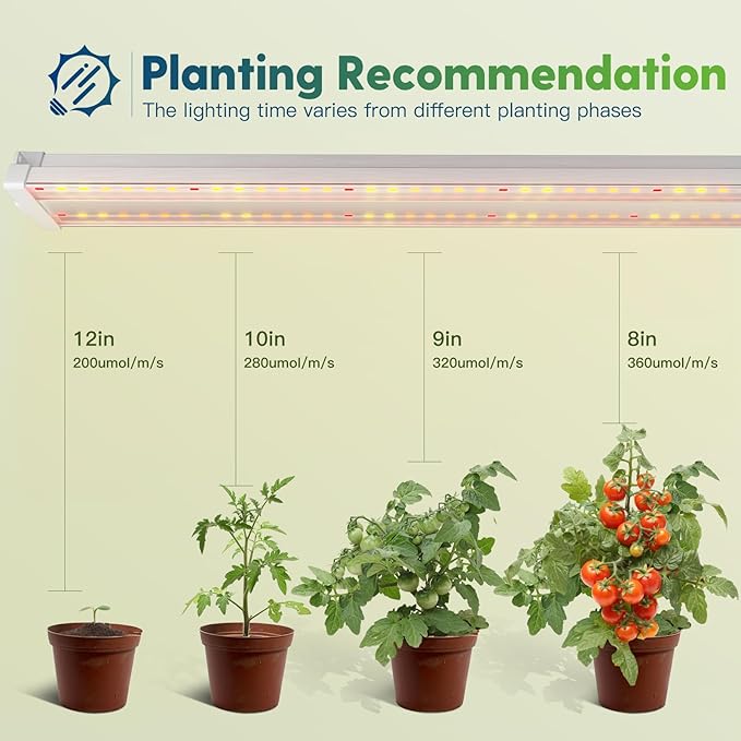 FREELICHT 1 Pack 4ft LED Grow Light with Timer 60W (350W Equivalent) Sunlike Full Spectrum Integrated Plant Light for Hydroponic Indoor Plant Seedling Veg and Flower Plug in with 3 Timing Modes