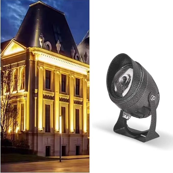 10W Long Distance Wall Washer Spotlight Narrow Beam Spotlight IP65 Waterproof Flood Light Outdoor Architectural Lawn LED Landscape Lamp(Warm White Light)