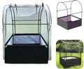 SIMPO 3-in-1 Garden System: Fabric Raised Garden Bed + Greenhouse Cover + Protective Net (44” x 44” x 61”)