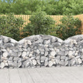 Gabion Basket Silver Galvanized Iron 59.1x59.1x39.4 Inch Medium Durable Arched Stone Retaining Wall Outdoor Garden Planter
