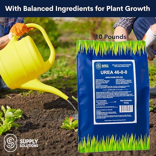 Supply Solutions Urea 46-0-0 Nitrogen Fertilizer to Stimulate Lush Growth and Deep Green Color - Plant Food Plant Fertilizer for Plants Lawn Garden - Bloom Booster for Flowers Fruits (10lbs)