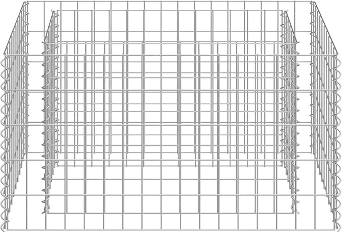 Gabion Raised Bed Galvanized Steel Planter Box 90x50x50 cm for Garden Patio Flower Plant Border