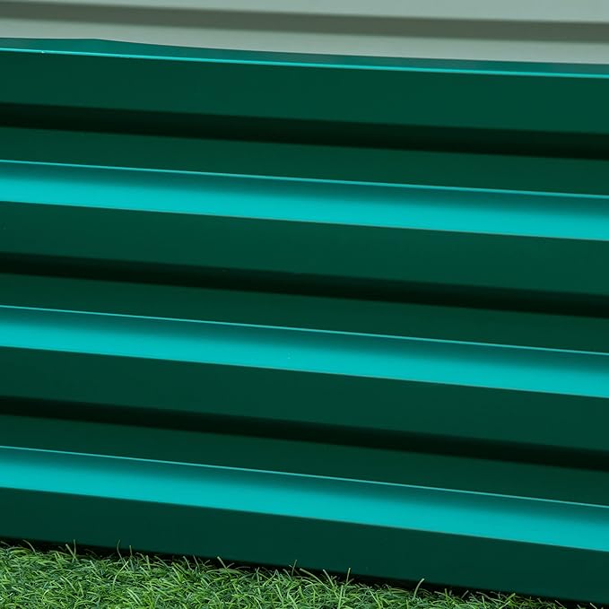 Raised Garden Bed 4' x 2' x 1' Galvanized Planter Box Raised Bed for Vegetables Flowers Plants and Herbs Green
