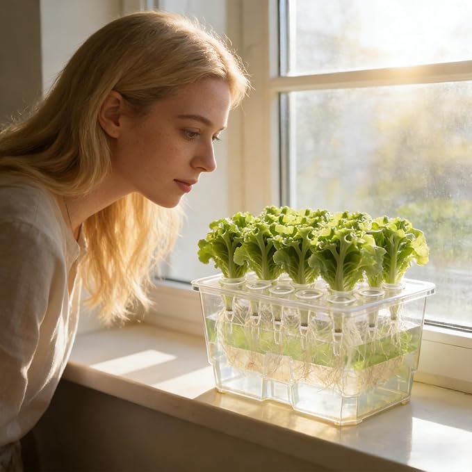 Hydroponic Growing Box Soilless Cultivation System ABS Hydroponics Plant Growth System Household Propagation Box Easy Setup for Home and Small Farm Growing