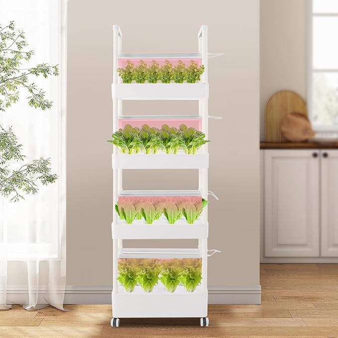 Hydroponics Growing System Kit Vertical Indoor Garden with LED Grow Light Indoor Gardening System for Vegetable Fruit Herb
