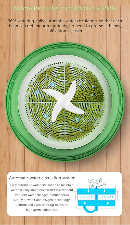 Electric Sprout Bud Machine Intelligent Thermostat Vegetable Green Seeds Growing Automatic Bean Sprouts Maker 2Layer