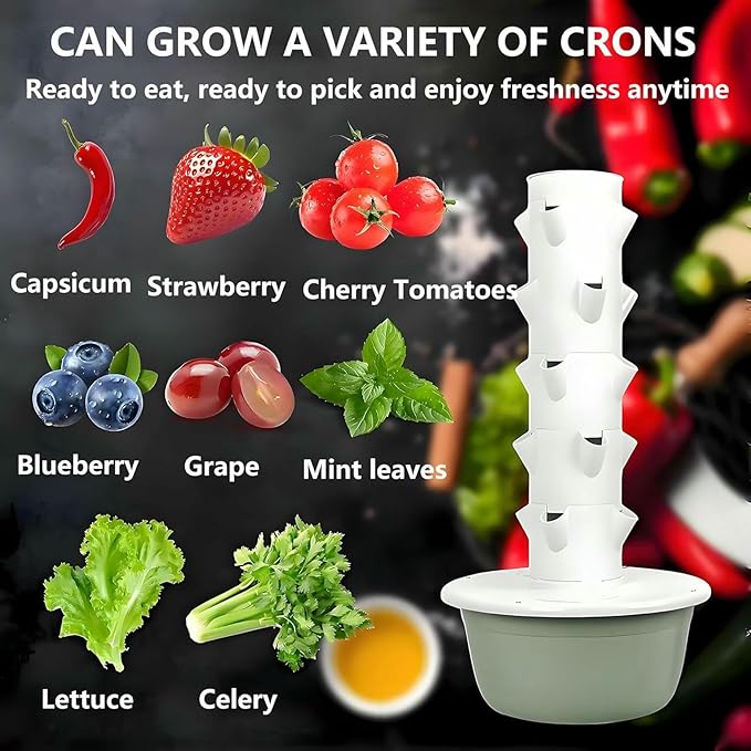 Hydroponics Growing Tower System with Plant Climbing Frame Plant Vertical Planter Germination Indoor Garden Vegetable Plant Kit for Gardening Lover-*