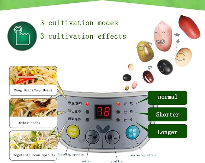 Bean Sprouts Machine Fully Automatic Seed Sprouting Kit Small Smart Large-Capacity Yellow Mung Bean Sprouts Cultivating and Planting Machine for Household-1/