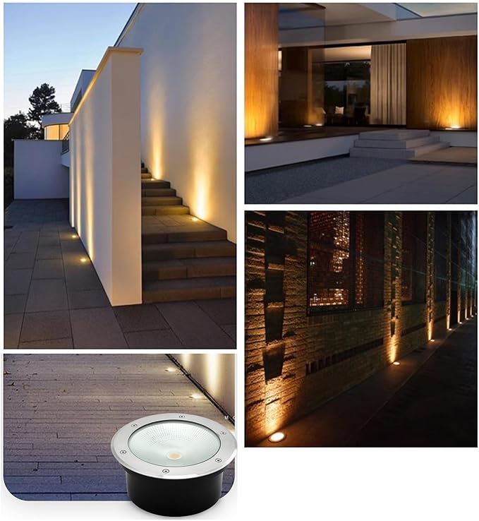 LED Underground Light Outdoor Ground Light IP66 Waterproof Low Voltage AC12/24V Embedded Buried Lights for Bridge Hotels Villas Pathway Garden Landscape Lighting